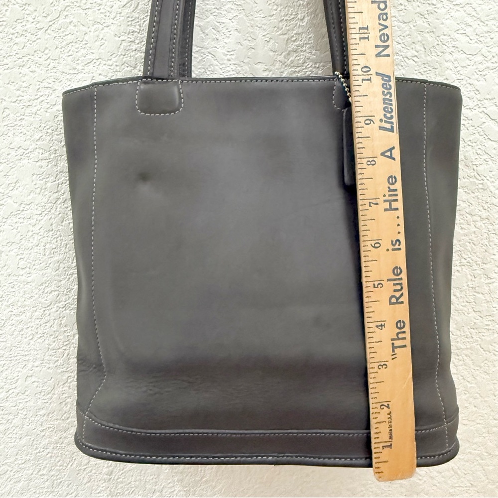 Vintage Coach 9305 Gray Glove-Tanned Leather Bleecker… - Gem